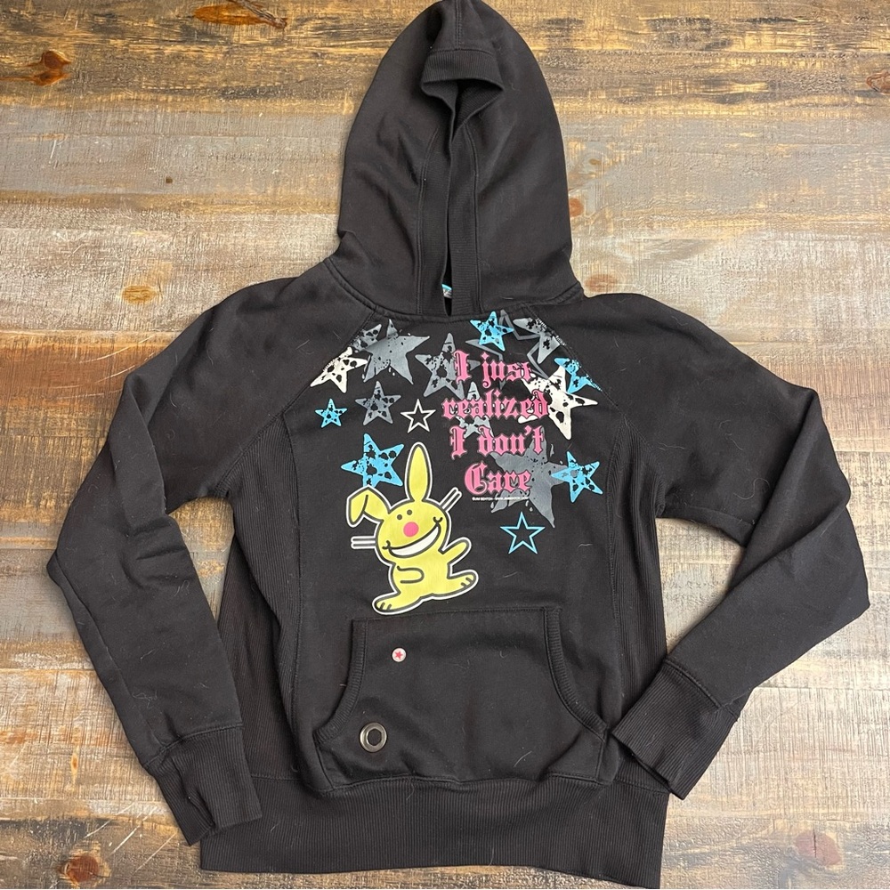 Vintage y2k its happy bunny juniors pullover hoodie sweatshirt